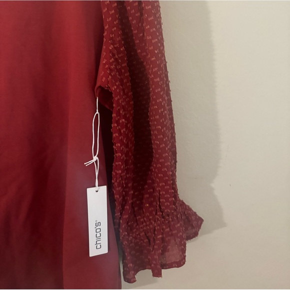 NWT Chico's Women’s Red Blouse  Size 3 - Picture 4 of 6